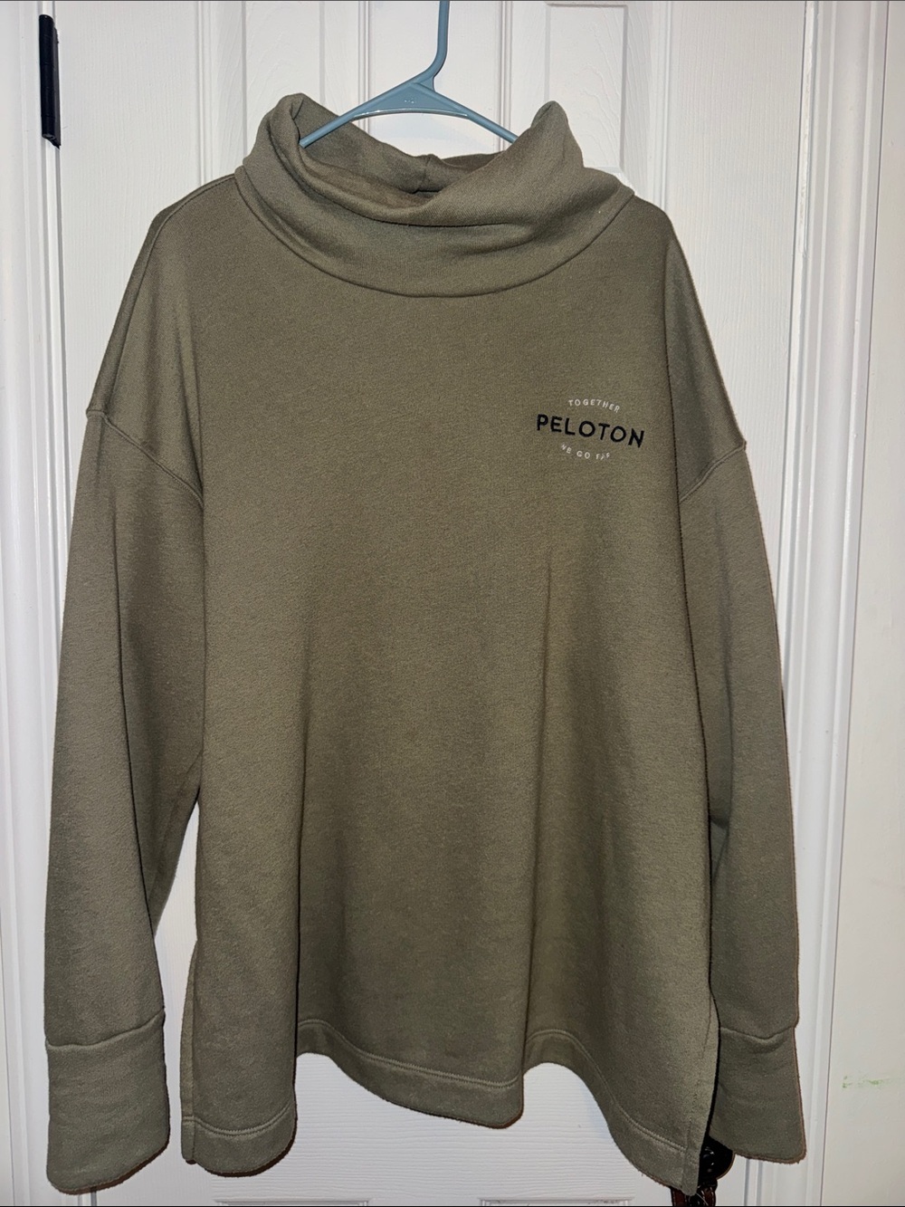 Peloton Olive Green Funnel Neck Sweatshirt